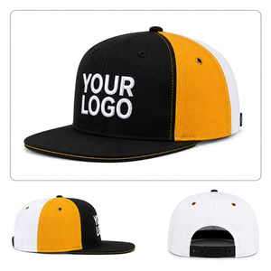Gorra Unisex de 6 Paneles con Cierre a Presión, Diseño Color Block Negro, Dorado y Blanco, Estilo Urbano, Ajustable, Cierre Magnético, Material de Lona - Product Image 5