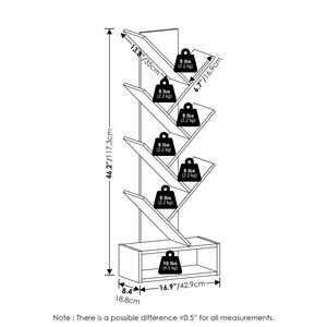 Libreria a 7 Ripiani a Forma di Albero in Pino Ambrato - Product Image 4
