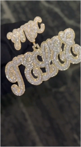 Joyería Hip Hop para Raperos, Colgante de Plata de Ley 925 con Moissanita, Oro Rosa de Dos Tonos, Cierre de Corazón, Letra de Nombre Personalizada, Unisex - Product Image 4