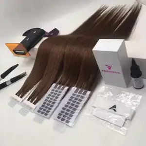Best selling hair extension set first choice for hair extension including 150g remy hair and v light extension tool