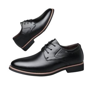 Mens PU <b>Upper</b> Slip on Business Casual Wedding Shoes Thick Rubber Sole Comfortable Walking Spring Autumn All Season - Product Image 4