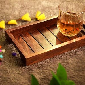 ถาดไม้สี่เหลี่ยมลายไม้สำหรับเสิร์ฟเครื่องดื่ม ของตกแต่งบ้าน ดีไซน์ทันสมัยอเนกประสงค์สำหรับห้องครัว - Product Image 4