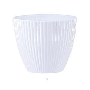 Macetas de plástico blanco con tapas, ligeras, resistentes a la intemperie, perfectas para uso en interiores y exteriores - Product Image 1