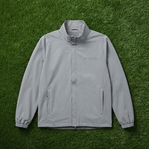 Chaqueta Cortavientos Ligera Gris Claro para Hombre, Cuello Alto, Cierre Completo, Chaqueta Deportiva para Exteriores con Bolsillos Laterales - Product Image 5