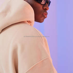 Offre Spéciale hommes sweats à capuche conception unie oem polaire pull goutte épaule grande poche à manches longues sweat à capuche surdimensionné sans ficelle - Product Image 4