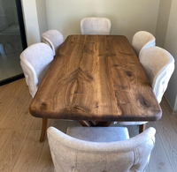 Table à manger rectangulaire réglable en bois de manguier de haute qualité avec plateau en bois de manguier rustique, utilisée dans les cafés, les restaurants et les maisons.