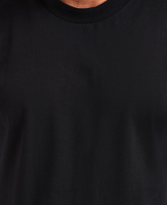 Camiseta Negra Extra Grande para Hombre, Talla XXL, Manga Corta, Cuello Redondo, 100% Algodón Jersey, Estilo Casual, Diseño Liso, Precio Económico, MOQ Bajo - Product Image 5