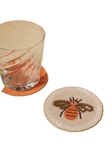 CRYSTAL CRAFT Posavasos con cuentas de diseño personalizado inspirado en lo vintage, resistentes al calor, de material textil, hechos en India, similar a los iconos. - Product Image 6