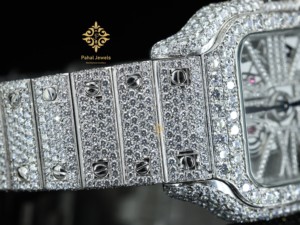 นาฬิกาเพชรหรู Pahal Jewels ตัวเรือนสี่เหลี่ยม สแตนเลสสตีล ระบบจักรกล หน้าปัดเลขโรมัน ขนาด 40 มม. สายขนาด 20 มม. - Product Image 5
