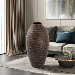 Vase à fleurs en métal indien traditionnel moderne 2026, fait main en fer, unique, style côtier, pour décoration festive de la maison, mariages et événements variés - Product Image 4