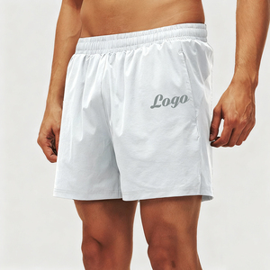 Shorts pour hommes à taille élastique, décontractés, respirants, légers, avec logo personnalisé sur le devant, fermeture à cordon, OEM ODM, vente en gros - Product Image 3