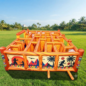 Laberinto Inflable de PVC Naranja, Circuito de Obstáculos de Jungla, Fácil de Instalar, Parque Infantil al Aire Libre para Niños - Product Image 1