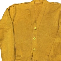 sigma sorority Cardigan tricoté jaune pour femme, col en V, manches longues, avec rayures violettes et boutons, pull classique décontracté