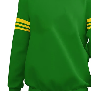 New Sorority Style Women Oversized Sweatshirt Yellow & Green Contrast 360 GSM Cotton <b>Fleece</b> Crewneck Greek Letter Streetwear - Product Image 2