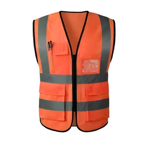 Chaleco de Seguridad de Alta Visibilidad al por Mayor, Tejido de Punto, Franjas Reflectantes, Múltiples Bolsillos, Unisex, Ropa de Trabajo, Impermeable - Product Image 4