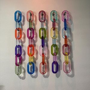 <b>Pastel</b> Resin Chain Link Handicraft Handmade Eco-Friendly Durable Modern Abstract 3D Wall Sculpture for Office and Party <b>Decor</b> - Product Image 2