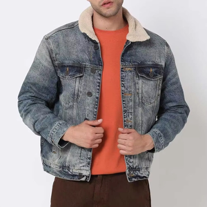 Chaqueta de Mezclilla para Hombre, Estilo Urbano, Invierno, Transpirable, Peso Medio, Ecológica, Resistente al Viento, Antibacteriana, Logotipo Frontal, Diseño a Cuadros/Color Sólido, 100% - Product Image 1