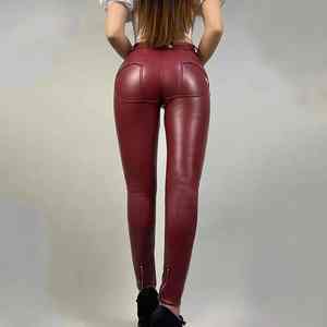 Pantalon d'extérieur en cuir pour homme, style vintage, coupe droite, taille haute, devant plat, cordon de serrage, respirant, POWER DRY, meilleur prix - Product Image 5