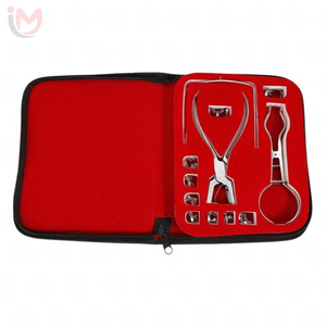 High Quality Class I Red Case Manual Dental Rubber Dam <b>Punch</b> <b>Set</b> Stainless Steel Surgical Clamps Forceps OEM - Product Image 3