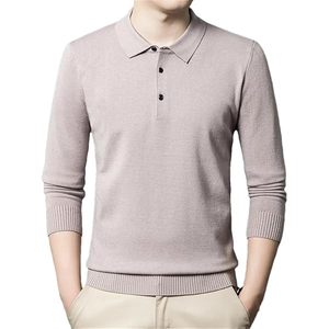 Polo en polyester pour homme à manches longues, qualité durable, tissu interlock, couleur unie, coupe classique, uniforme professionnel, nouveau - Product Image 1