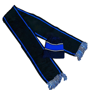 Conjunto de Bufanda y Gorro de Punto Jacquard Personalizado de Sorority Zeta Phi Beta Sigma en Negro y Azul Rey - Equipamiento de Invierno para Mujeres Elegantes - Product Image 1