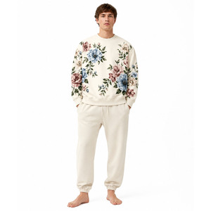 Sweat-shirt en molleton imprimé de qualité supérieure pour hommes, col rond, coton lourd, pull-over, écologique, design personnalisé, vêtements OEM pour l'hiver - Product Image 1
