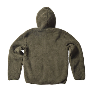Sudadera con Capucha para Hombre, Color Verde Oliva, Cierre de Cremallera, Forro Polar, Ropa Casual de Invierno, Color Sólido, Manga Larga, 100% Algodón, Teñido Liso, Transpirable - Product Image 2