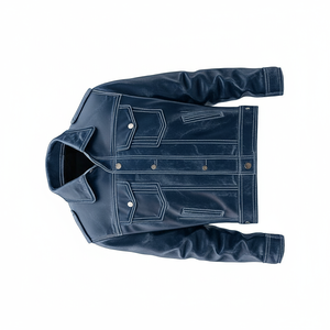 Leather <b>Jacket</b> Casual Faux Leather Motorcycle <b>Jacket</b> Outerwear Coat <b>with</b> <b>Zipper</b> <b>Pockets</b> Men Stand Collar <b>Jackets</b> - Product Image 5
