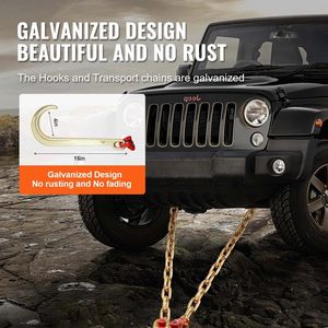 Catena di traino G80 V Bridle per impieghi gravosi 3/8'' x 2'' con ganci a J e T da 15'' per il trasporto di veicoli di traino - Product Image 4