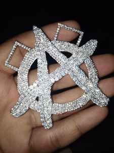 Colgante de logotipo VVS Moissanite con incrustaciones de circonitas, Plata 925, Colgante personalizado con letras, Joyería estilo 'Bust Down' para raperos, Dijes de letras iniciales del alfabeto - Product Image 2