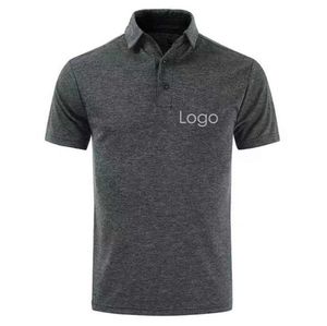 Polo de Manga Corta para Hombre, Color Gris Oscuro, Corte Regular, Tejido Transpirable, con Logotipo Estampado en la Parte Delantera - Product Image 1