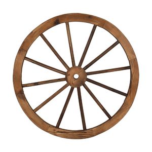 Set di 2 Ruote di Carro in Legno Stile Old West da 30 Pollici, Decorazione da Parete per Giardino, Colore Marrone - Product Image 6