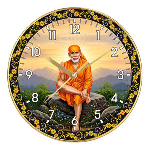 นาฬิกาแขวนผนังควอตซ์เงียบ Shirdi Sai Baba - ของตกแต่งบ้านแนวจิตวิญญาณแบบปรับแต่งได้ ของขวัญสำหรับคริสต์มาส วันแม่ และวันรับปริญญา - Product Image 1