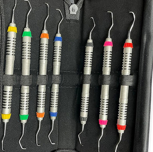 Juego de 7 Curetas Dentales Periodontales Gracey de Doble Extremo con Mango Ergonómico, Instrumentos Manuales de Acero Inoxidable MB-ZS-2334 - Product Image 3