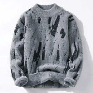 Suéter de Punto Personalizado al por Mayor para Hombre, Cuello Redondo, Manga Larga, Antiarrugas, Forro Polar, Invierno, Color Sólido - Product Image 5