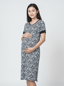 Vestido Midi de Maternidad y Lactancia Bmama con Doble Cremallera, Cuello en V, para Embarazo y Postparto, Ropa de Trabajo, Vestido de Moda al por Mayor - Product Image 3