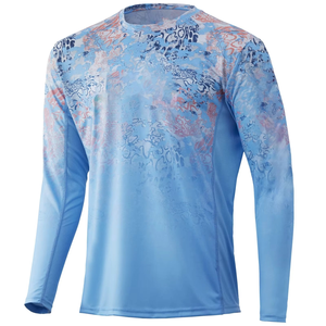 Chemises de pêche pour hommes sur mesure à manches longues, anti-UV, imperméables, séchage rapide, imprimées par transfert par sublimation, 100% polyester - Product Image 5