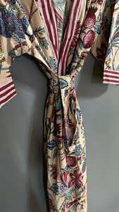 Robe kimono en coton imprimé à motifs d'oiseaux, style bohème - Product Image 4