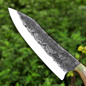Couteau de chef de cuisine artisanal moderne en acier inoxydable de 8 pouces, haute dureté, écologique, ambidextre, finition brossée, tranchant comme une lame de rasoir - Product Image 2