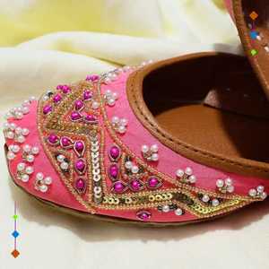 Casual Women Khussa Ethnic Pumps Handmade Pakistani Embroidered Traditional Flats Comfortable Fashion Footwear OEM ODM - Product Image 3