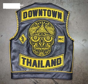 เสื้อกั๊กหนังนักขี่จักรยานที่กำหนดเองพร้อมปุ่มสแนป - Product Image 3