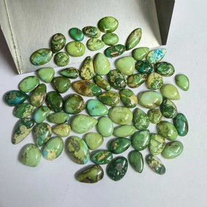 Lot de cabochons en turquoise Sonara naturelle, pierres précieuses en vrac, 5mm-10mm, formes et tailles variées, pour la fabrication de bijoux - Product Image 3