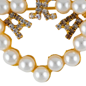 Broche élégante en forme de lierre avec perles blanches, or et argent, ornée de strass, accessoire de mode pour femme - Product Image 5