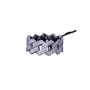 แหวนฮิปฮอปสองแถวเพชรโมอิส925ไนท์แหวนคิวบานเย็นดีไซน์คลาสสิกแหวนคิวบาตรงจากผู้ผลิต - Product Image 1