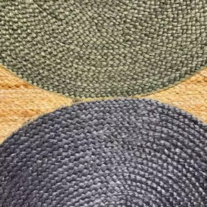 Alfombra de Yute Hecha a Mano de Alta Calidad, Forma de Medio Círculo, Antideslizante, Moderna y Abstracta, de Exportadores Indios, a Precio de Oferta - Product Image 5