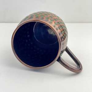Pure <b>Copper</b> Dark Hammered Mug | 100% <b>Copper</b> Moscow Mule Mug | Handcrafted Ayurvedic <b>Cup</b> | Cocktail & Home Bar Drinkware - Product Image 6