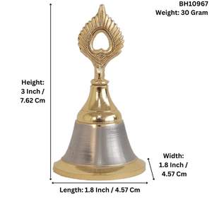 Premium quality Brass <b>bell</b> for pooja in different style with silver & gold traditional home decor products wholesale product - Product Image 4