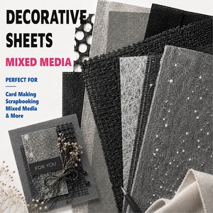 Feuilles décoratives A5 noires en papier spécial médiathéque, faites à la main pour la création artisanale DIY, le scrapbooking, la fabrication de cartes, le journalisation et la découpe. - Product Image 1
