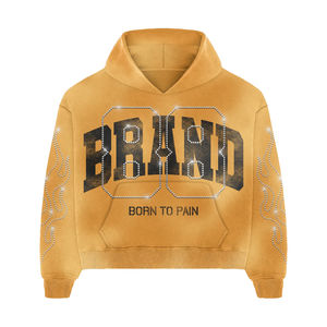 Survêtement streetwear noir pour homme 2026 avec cordon de serrage et coupe évasée, effet délavé à l'acide |   Vêtements de mode respirants en gros, grandes tailles, OEM - Product Image 2