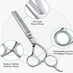 Professional Stainless Steel <b>Barber</b> Scissor <b>Set</b> Hair Thinning Straight Scissors - Product Image 2